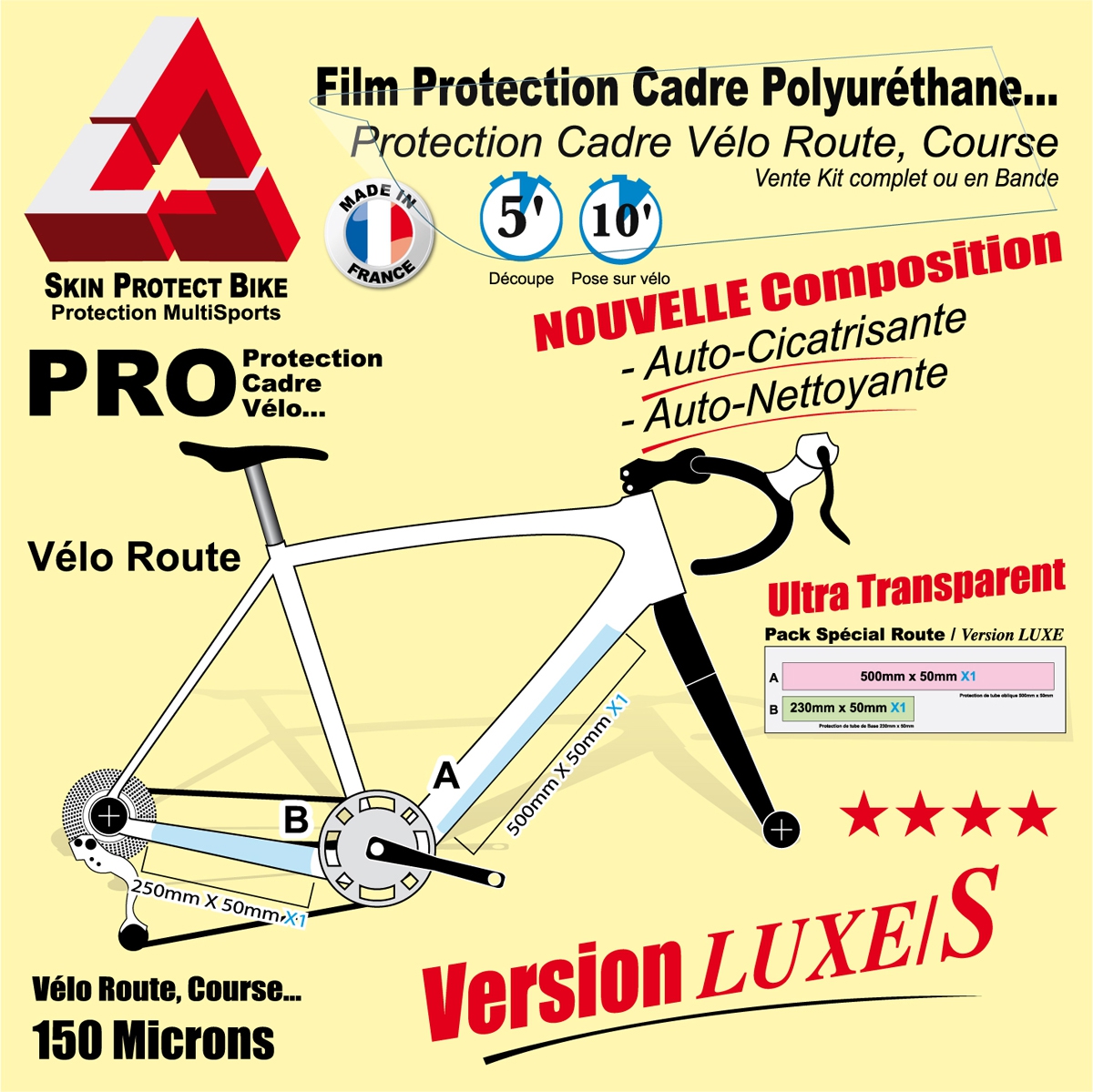 PROTECTION CADRE VELO FILM POLYURETHANE TAILLE M - Good Bike