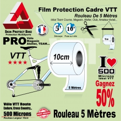 Rouleau Film Protection cadre VTT 500 Microns 7cm en rouleau PRO