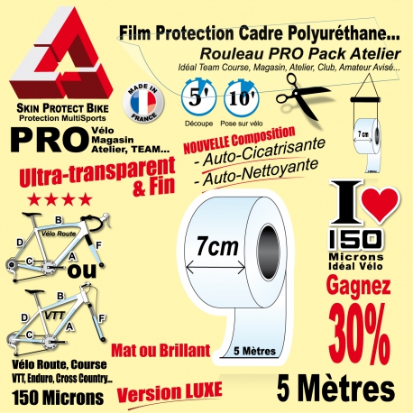 Film de Protection Polyuréthane PRO Vélo VTT Moto Voiture 150 microns