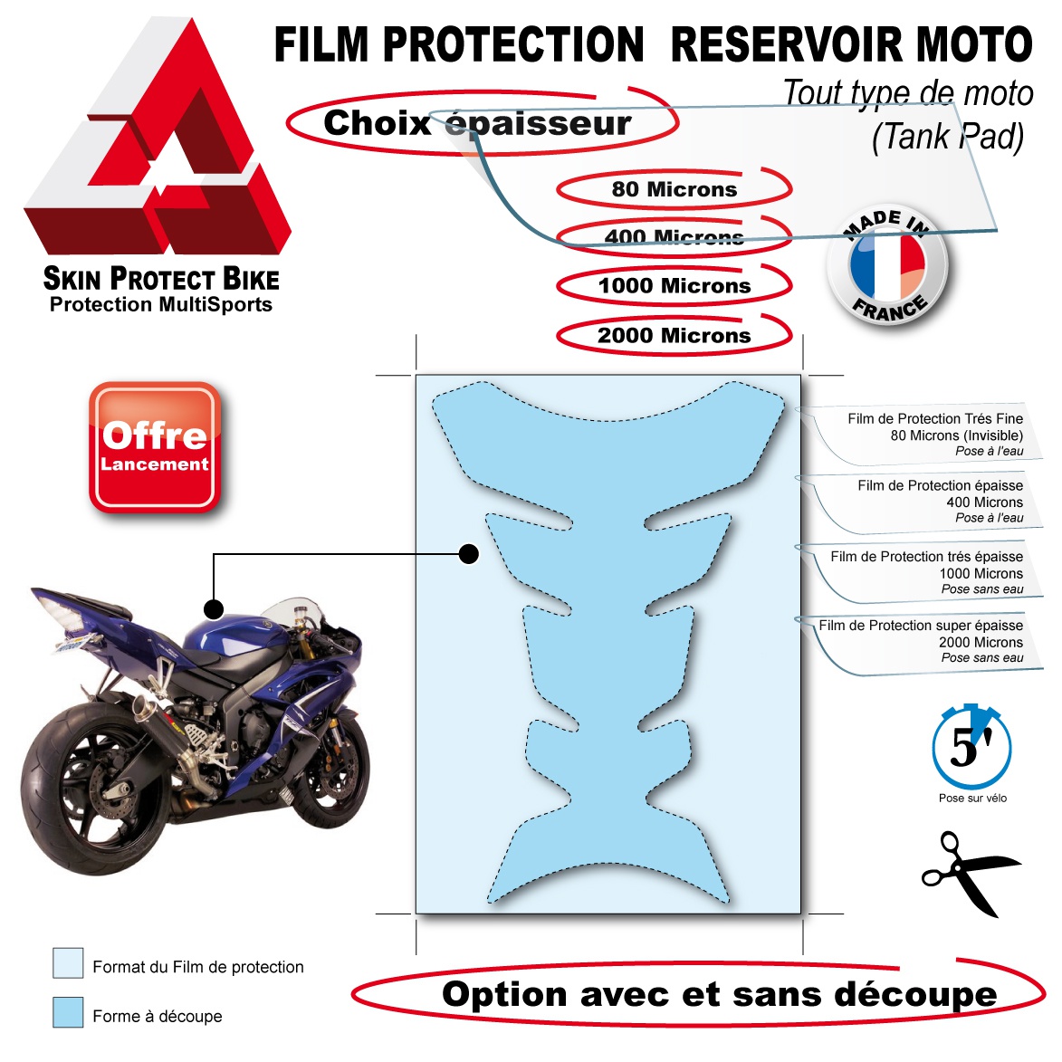 Protége reservoir pour moto, protége et personalise votre moto