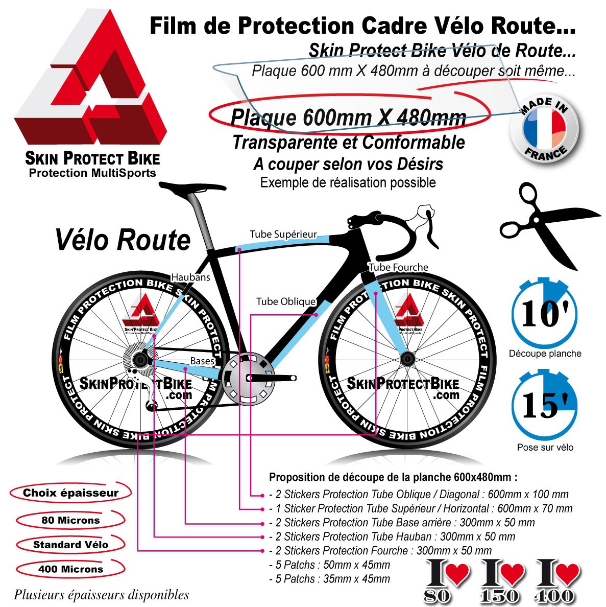 Autocollants De Protection Pour Cadre De Vélo De Route, 3d